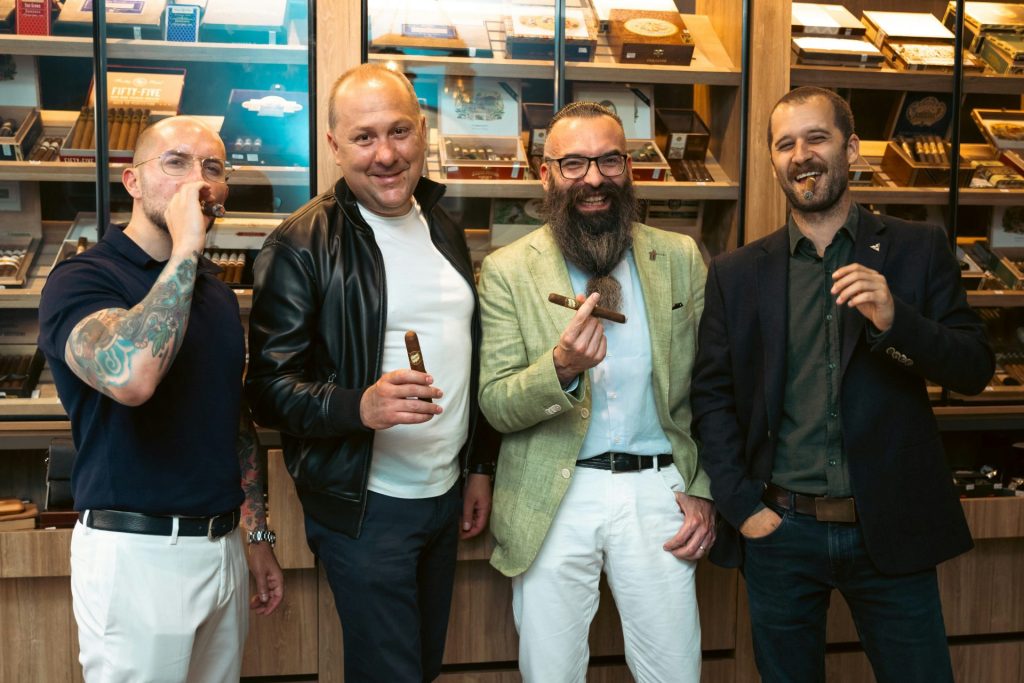 a group of men standing next to each other